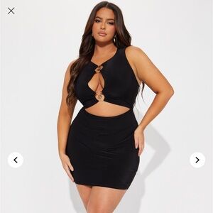 Fashion Nova Black Cut-Out Mini Skirt